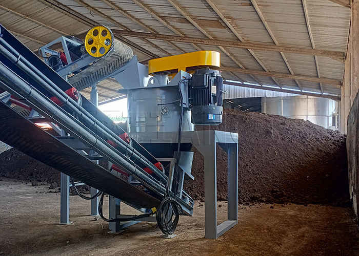 Jalur produksi serbuk kompos pupuk ayam Jalur produksi serbuk pupuk organik