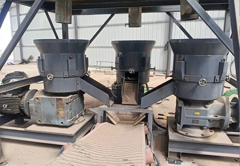 Flat-die granulator Pupuk produksi garis Konsumsi energi rendah Partikel silinder ISO9001 Sertifikasi