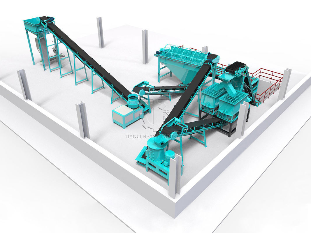 Garis Produksi Granul Pupuk Organik Tumpukan Sapi Granulator Biomassa Garis Produksi Flat Die