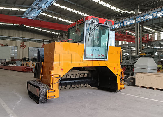 Mesin pupuk pupuk hewan jenis Crawler Mesin compost Turner